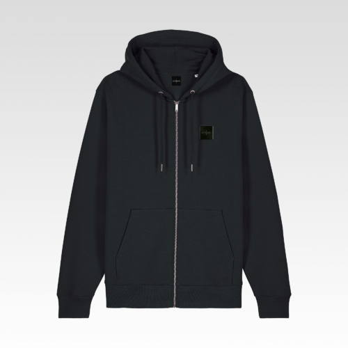 Le Sweat à Capuche Zippé Noir avant