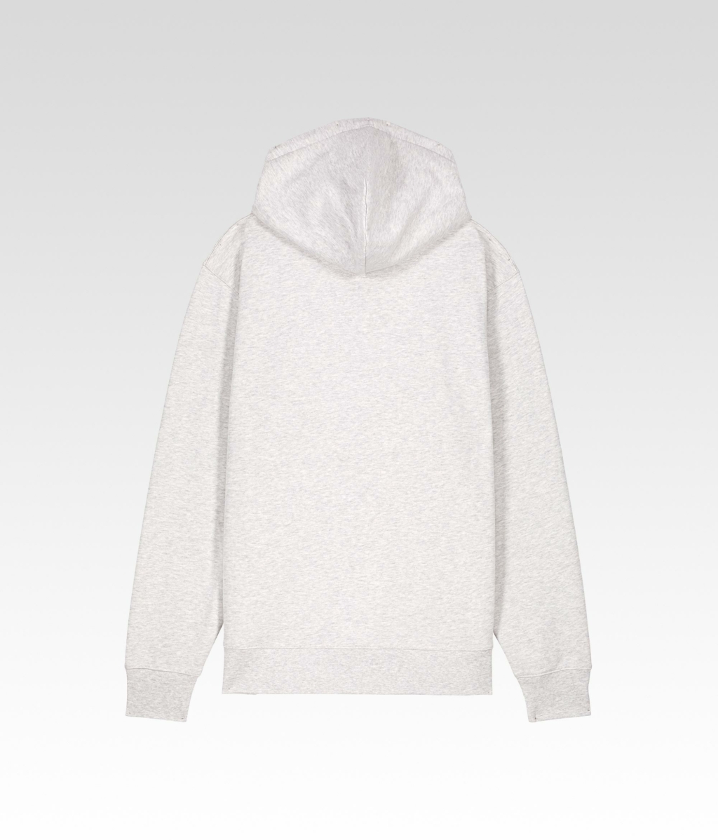 Sweat a Capuche Zippé gris frais arrière