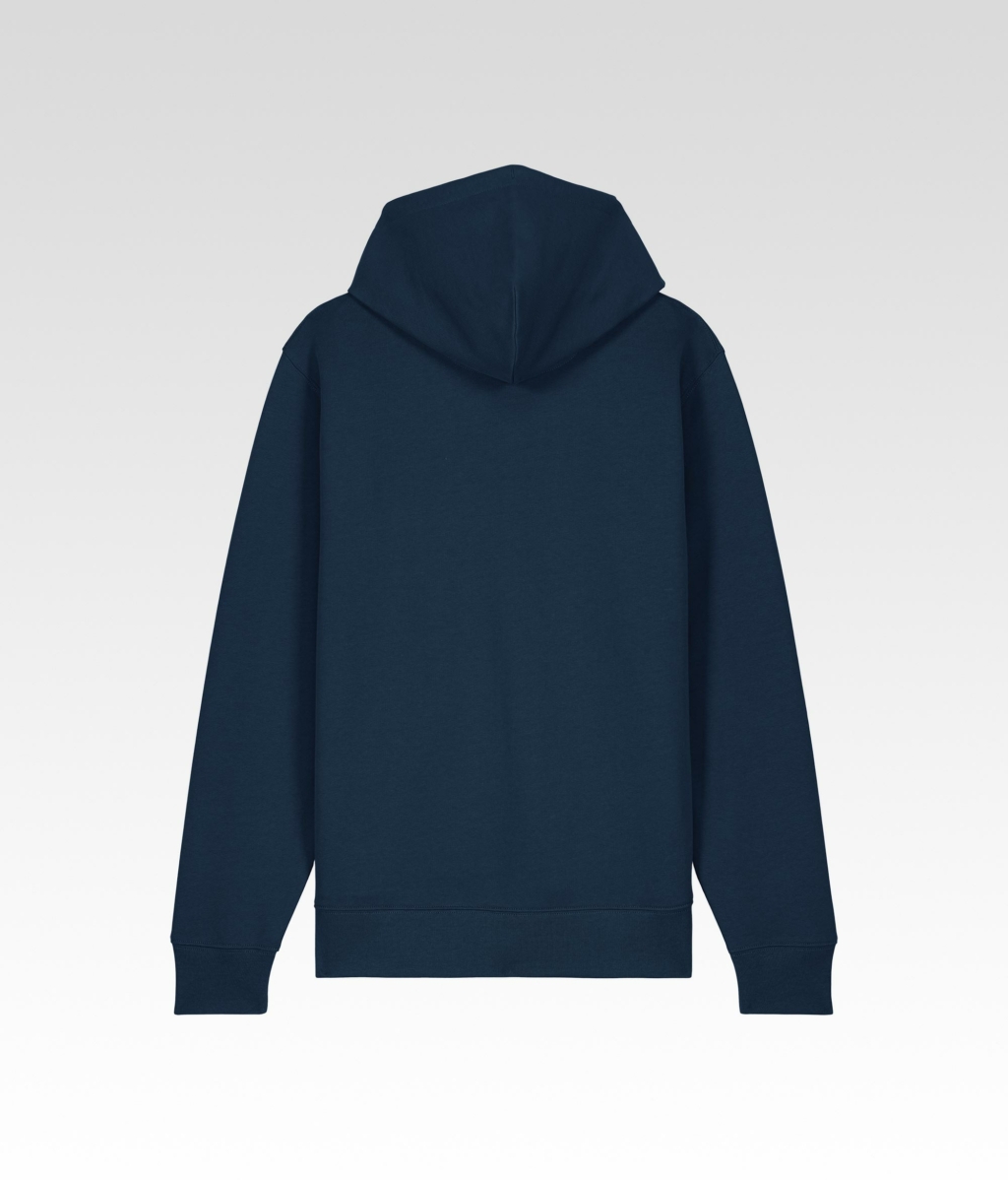 Sweat a Capuche Zippé marine arrière