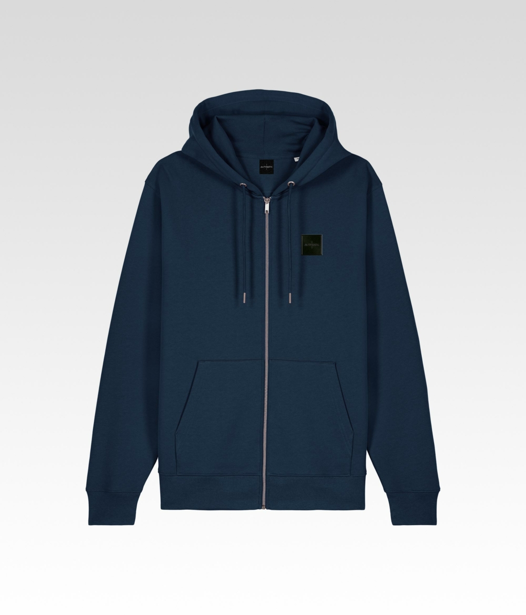 Sweat a Capuche Zippé marine avant