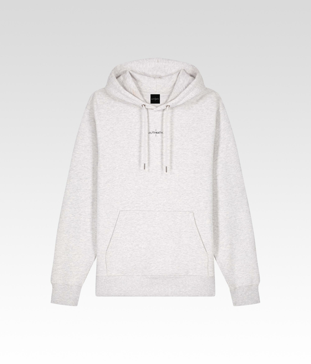 Sweatshirt a Capuche Authentic Icon gris frais avant