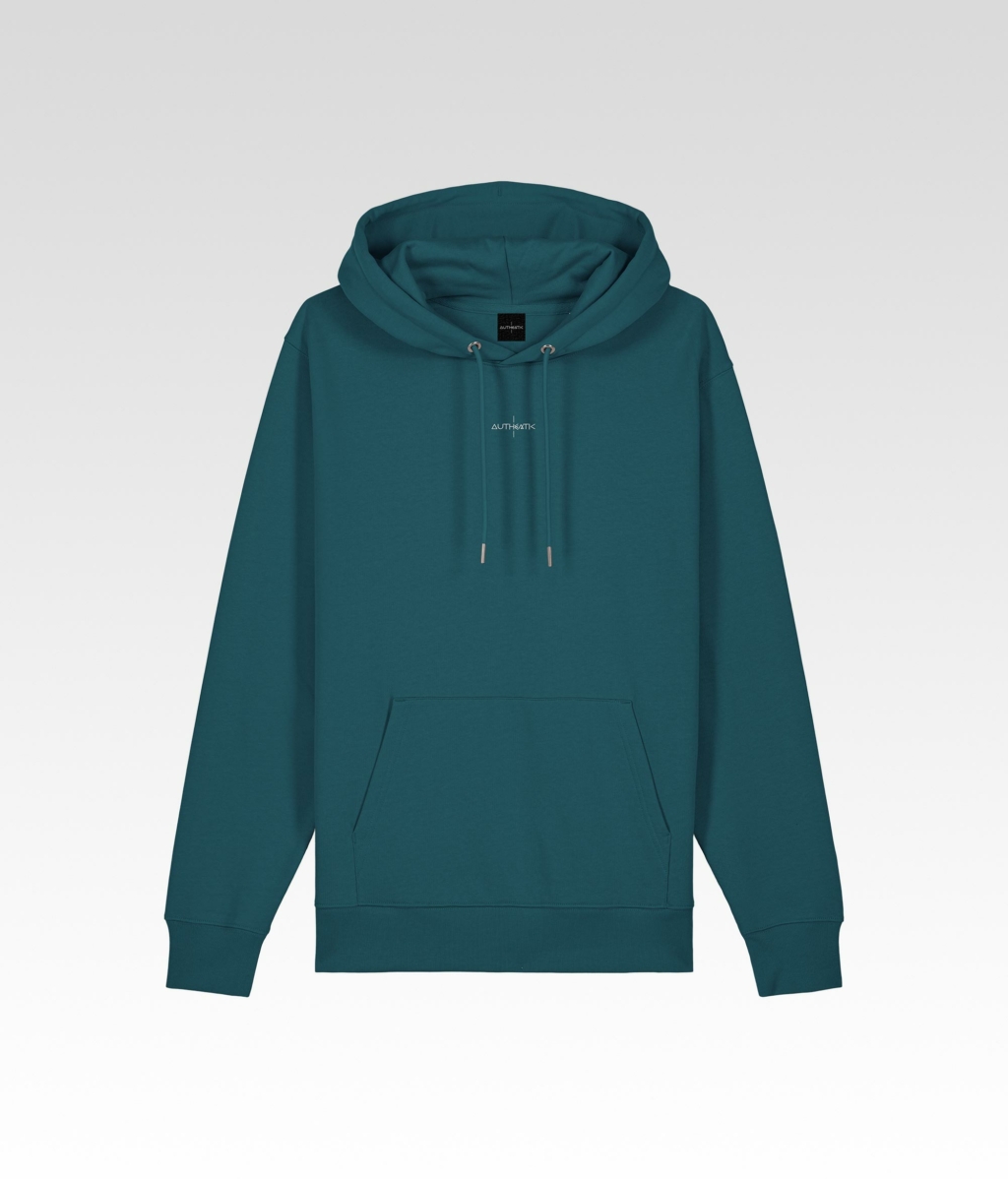 Sweatshirt a Capuche Authentic Icon vert d eau foncé avant