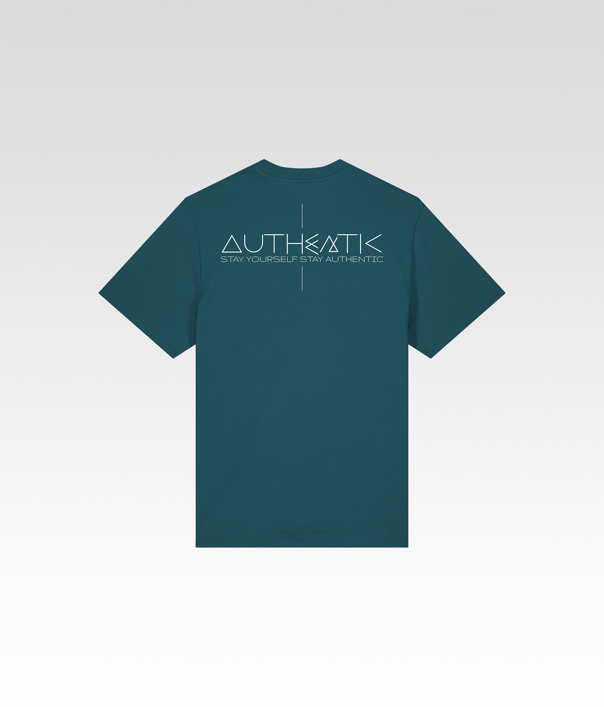 T shirt Authentic imprimé vert d eau fonce arriere