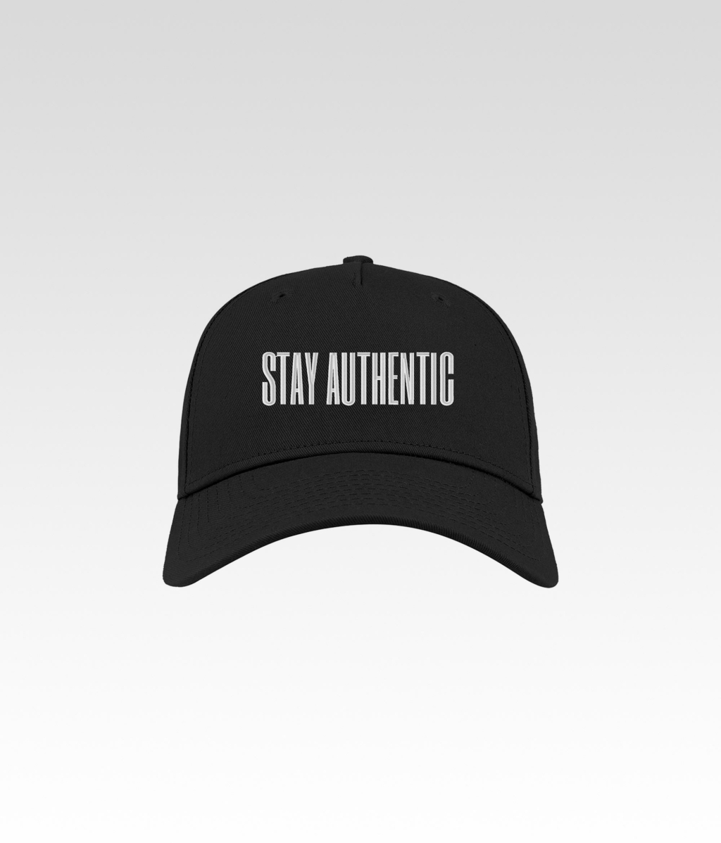 casquette brodee stay authentic noir avant