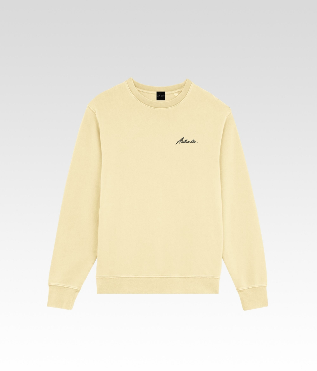 le pull signature light yellow avant